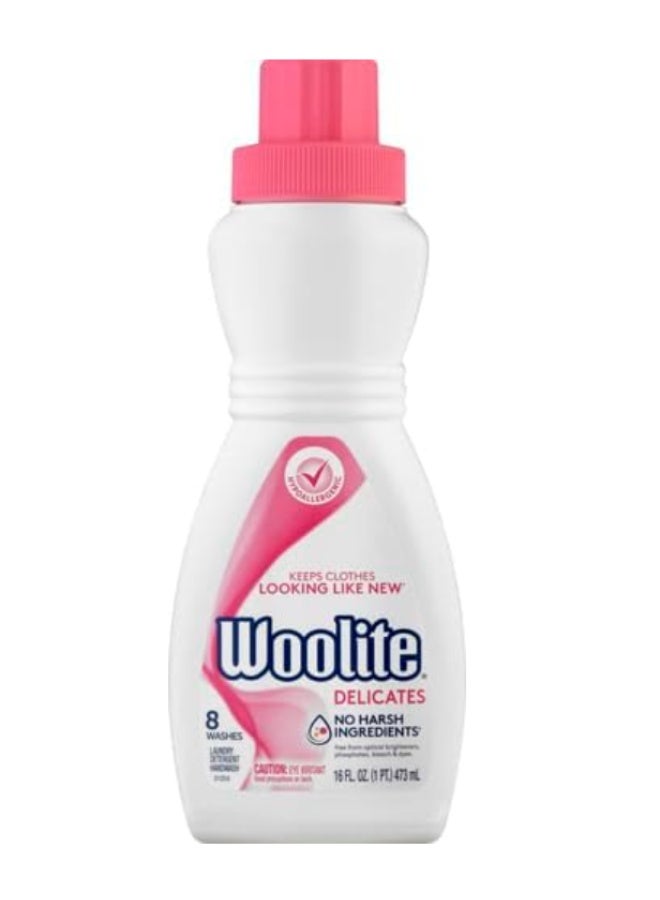 Woolite Delicates Hypoallergenic Liquid Laundry Detergent, 16 fl oz (473 ml), 8 Washes - Image 1